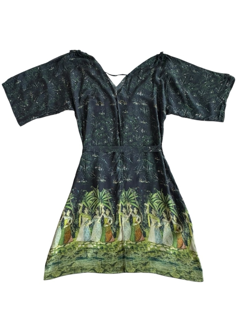 Figue Lupita Silk Dress in Mystic Dancer Green - Picture 2 of 13